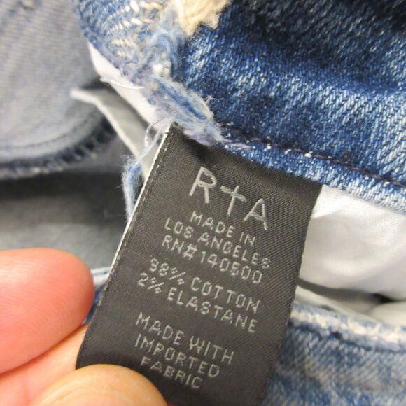 RTA Womens Skinny Jeans size 26 Distressed 2 Tone Ankle Fray Hem - Picture 5 of 11